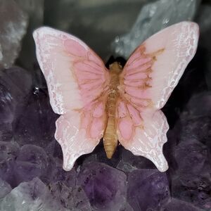 Pink Butterfly Porcelain Brooch Pin Dezine Ltd, 1995 Vintage Signed Collectible
